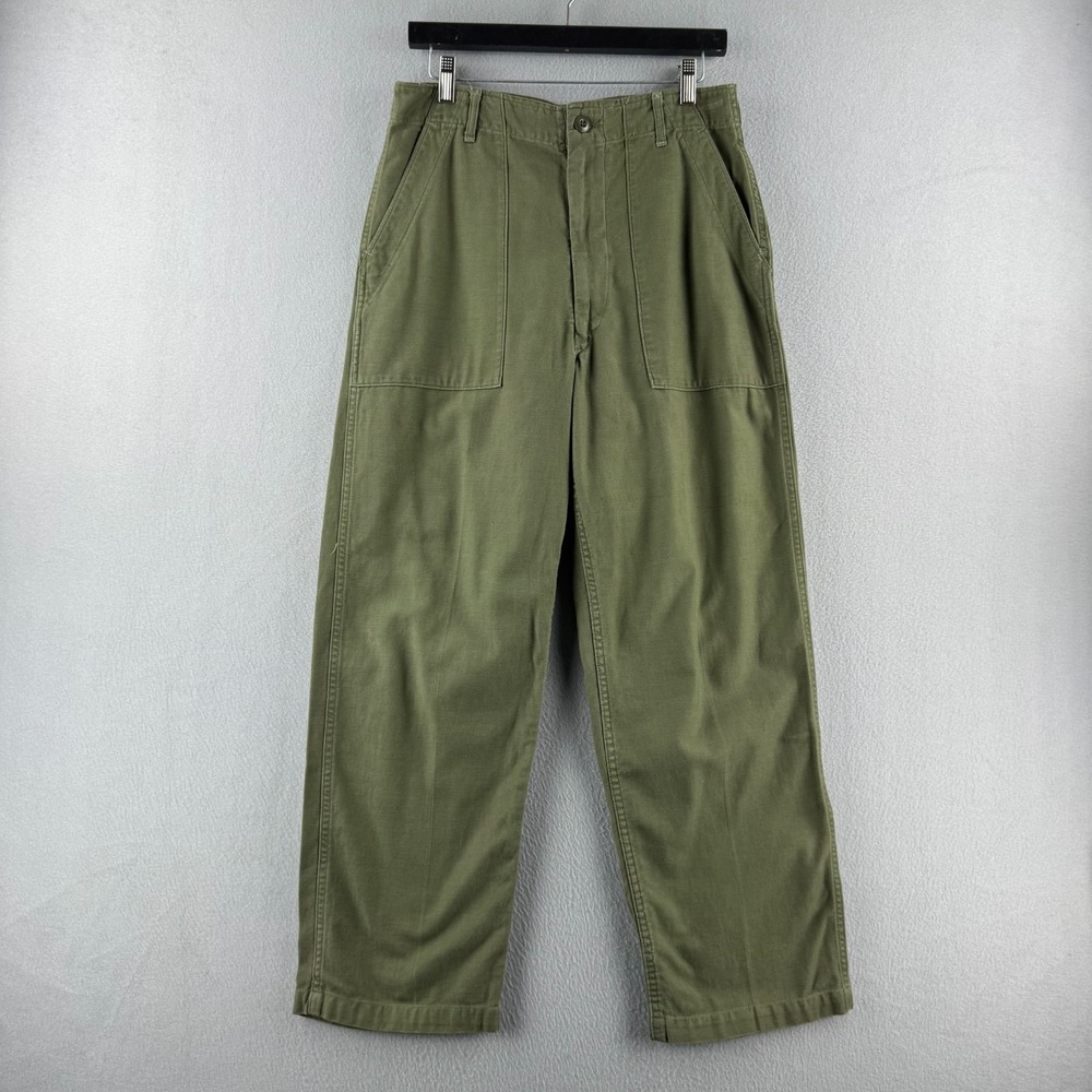 Vintage Vietnam War OG 107 Pants Fits 30x28 Baker 60s Sateen Fatigue Military